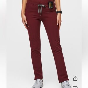 NWT FIGS burgundy Yola skinny pant, size M petite